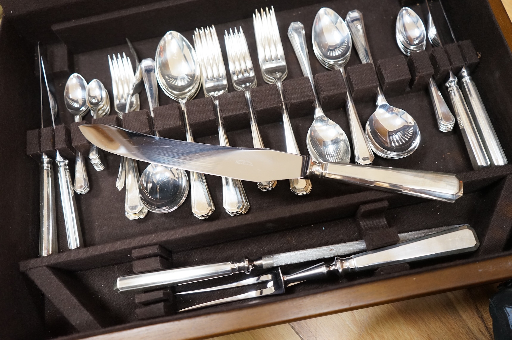 A Harrod's silver plated canteen of cutlery